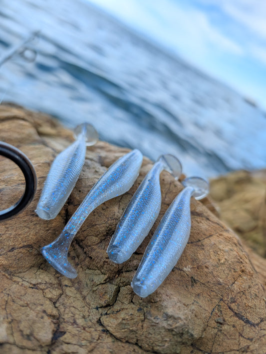 (6 Pack) Blue Ice - 3.8" Swimbaits