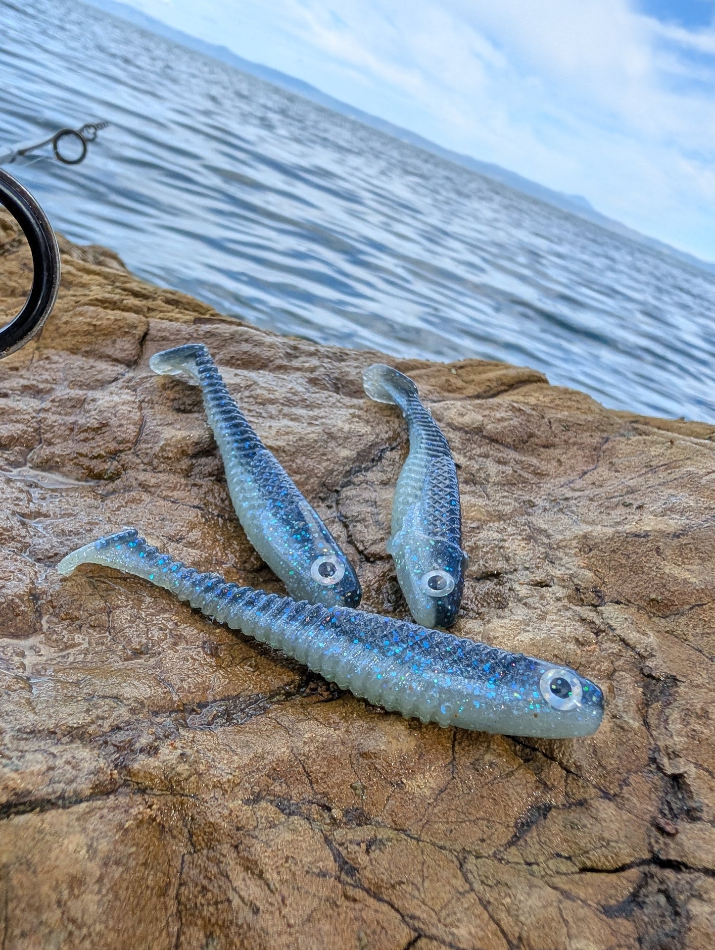 Hollow Tip – Blue Steel | 3.7” Ribbed Swimbait (4 Pack)