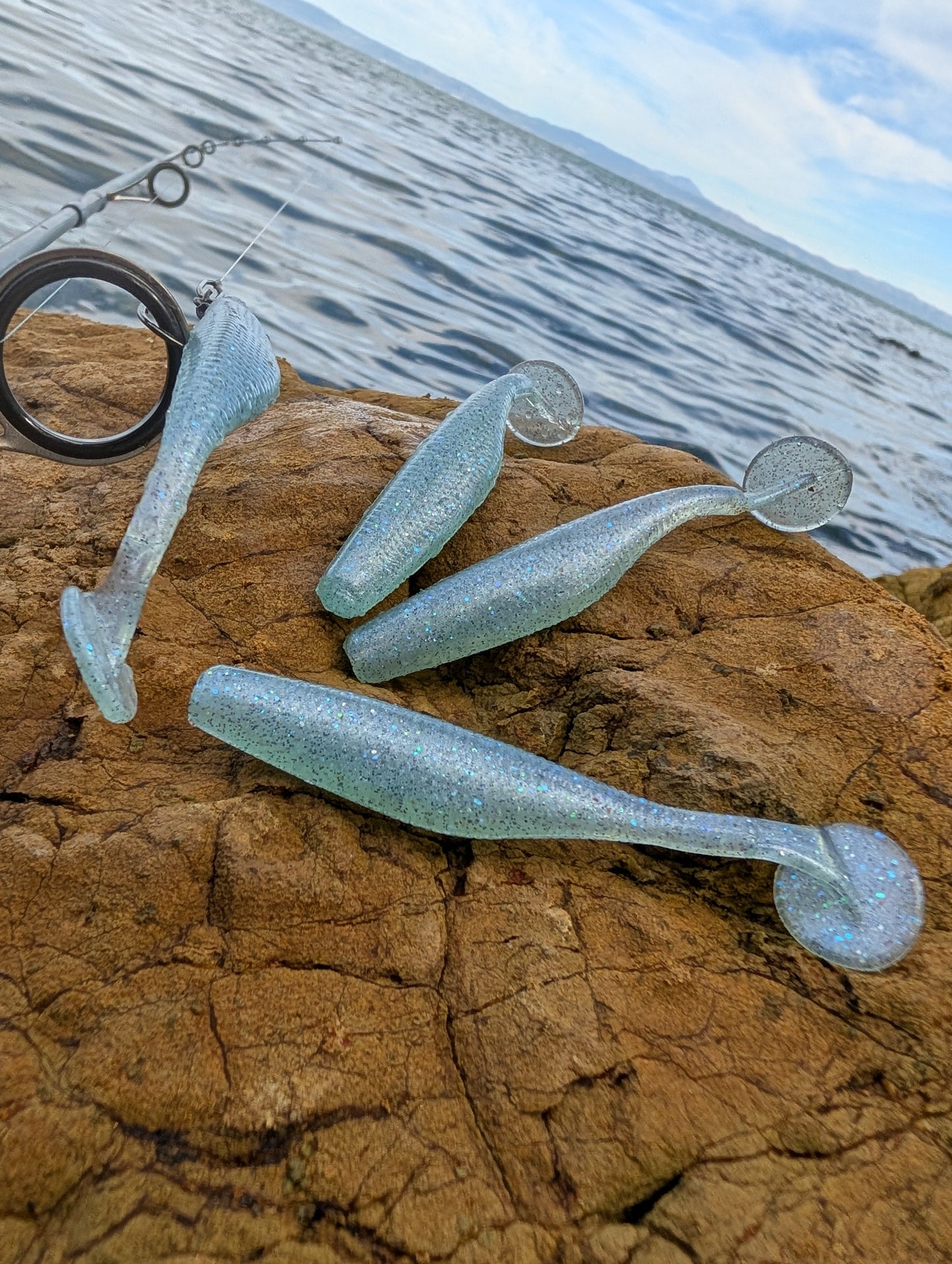 (8 Pack) Blue Fog 3.8" Swimbaits