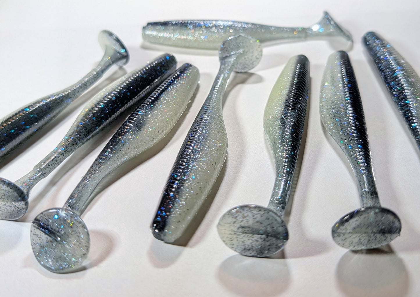 (8 Pack) Blue Steel 3.8" Paddle Tail Swimbaits