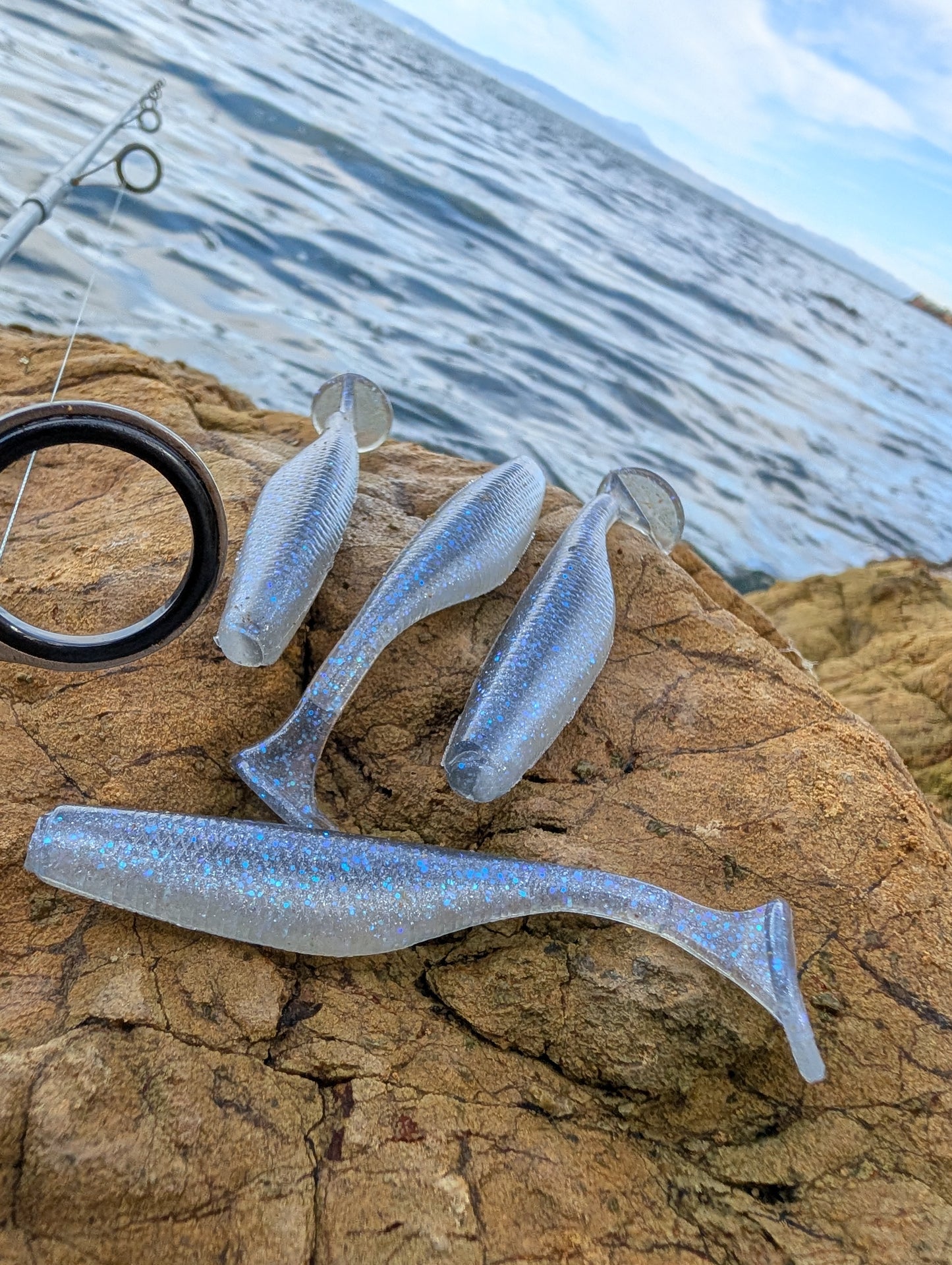 (8 Pack) Blue Ice - 3.8" Swimbaits
