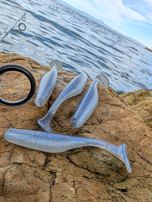 (8 Pack) Blue Ice - 3.8" Swimbaits