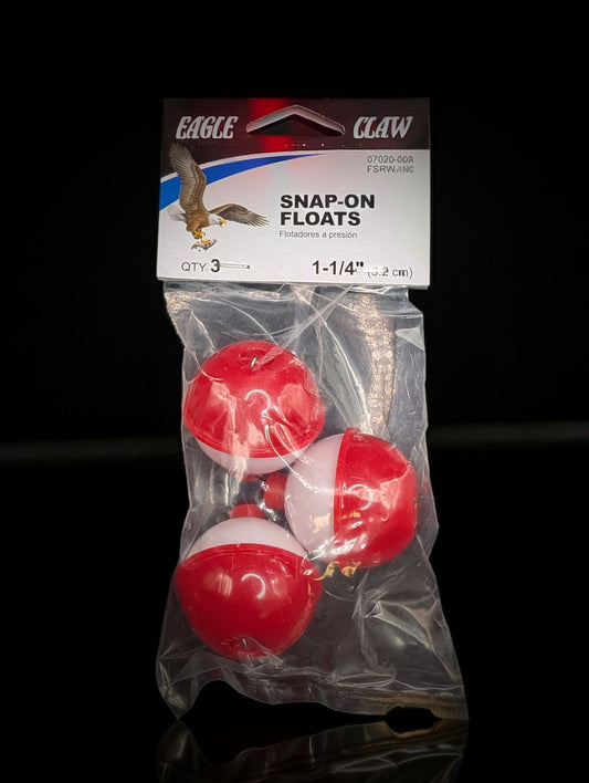 Eagle Claw® Snap-On Floats – 1-1/4 in (3.2 cm), 3-Pack