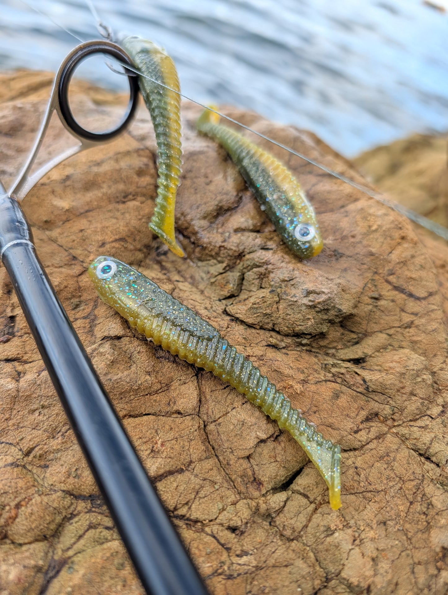 Hollow Tip - Mustard Greens | 3.7” Ribbed Swimbait (4 Pack)