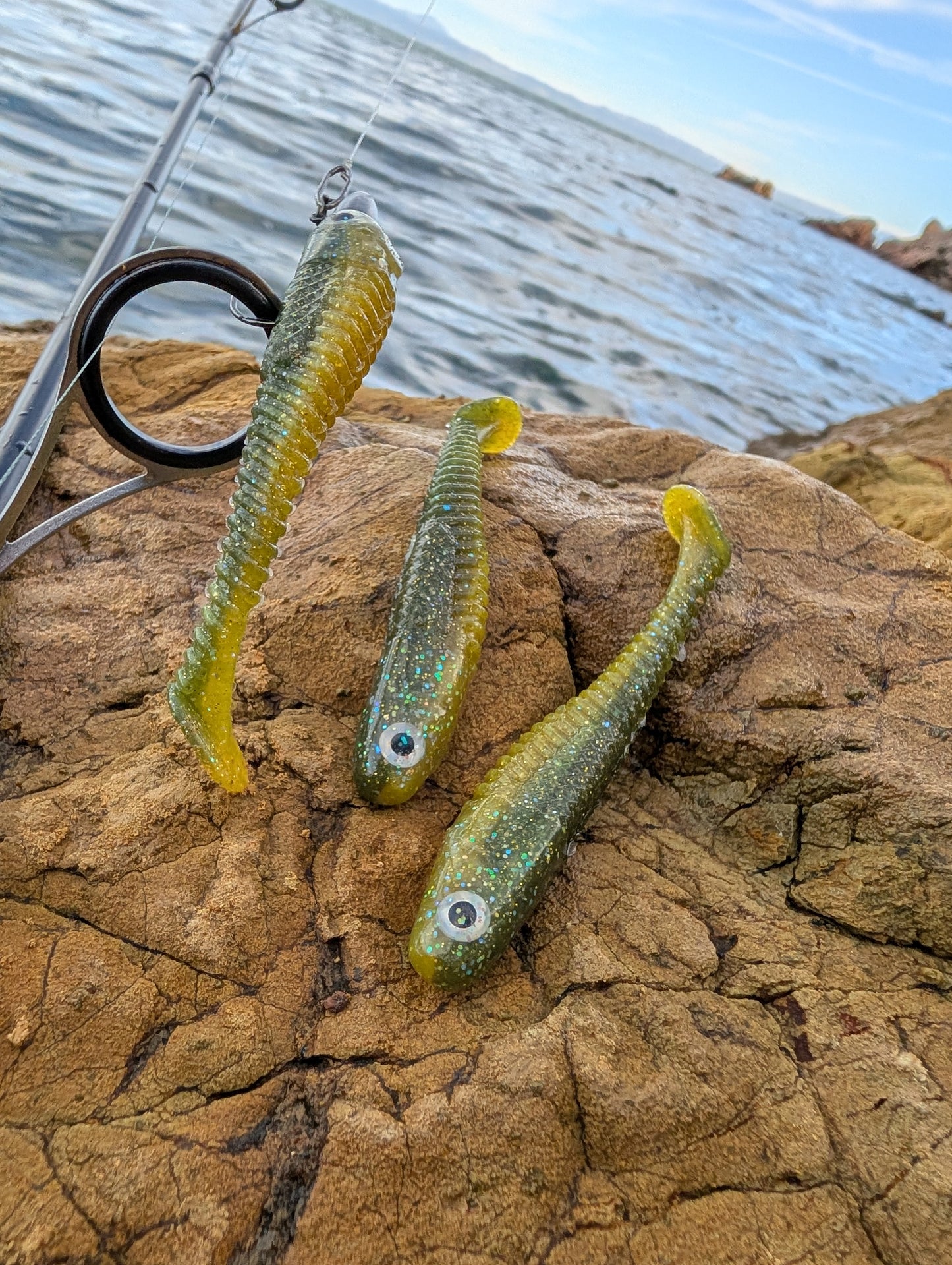 Hollow Tip - Mustard Greens | 3.7” Ribbed Swimbait (4 Pack)