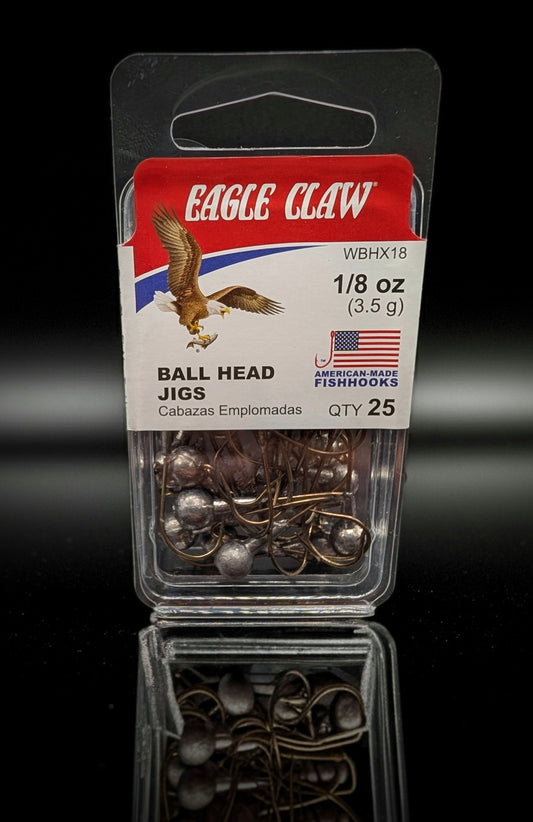 Eagle Claw® Ball Head Jigs – 1/8 oz (3.5 g), 25-Count