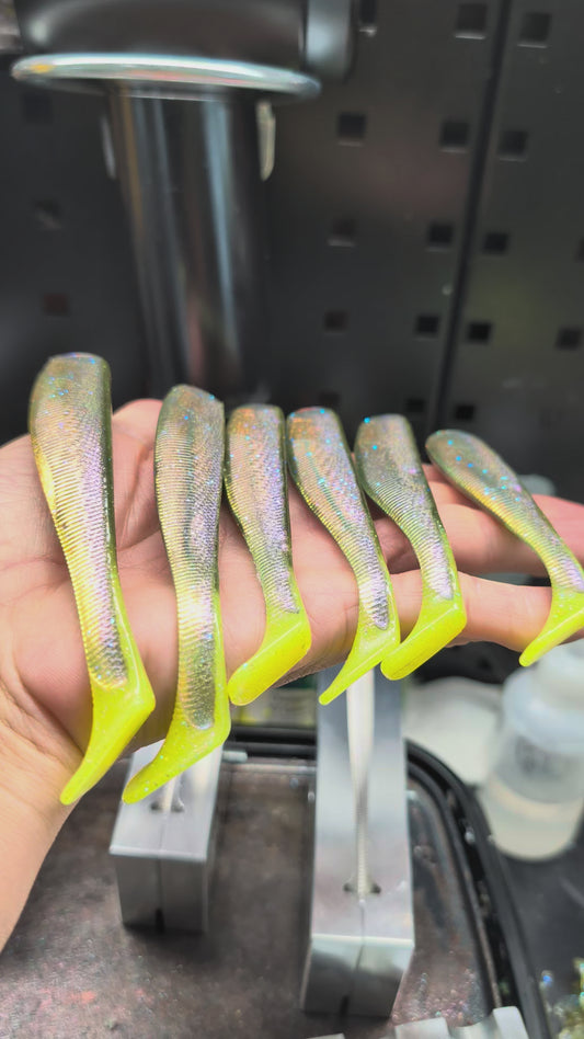 Halibut Hustler (4 Pack) 4" Holographic Jackhammer Swimbait