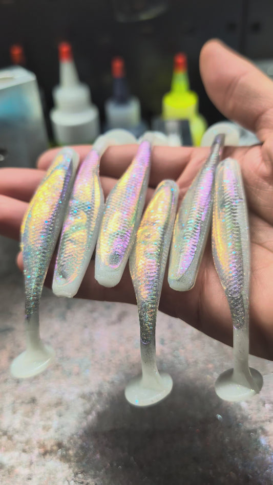 T800-White Holographic (6-Pack) 3.8"