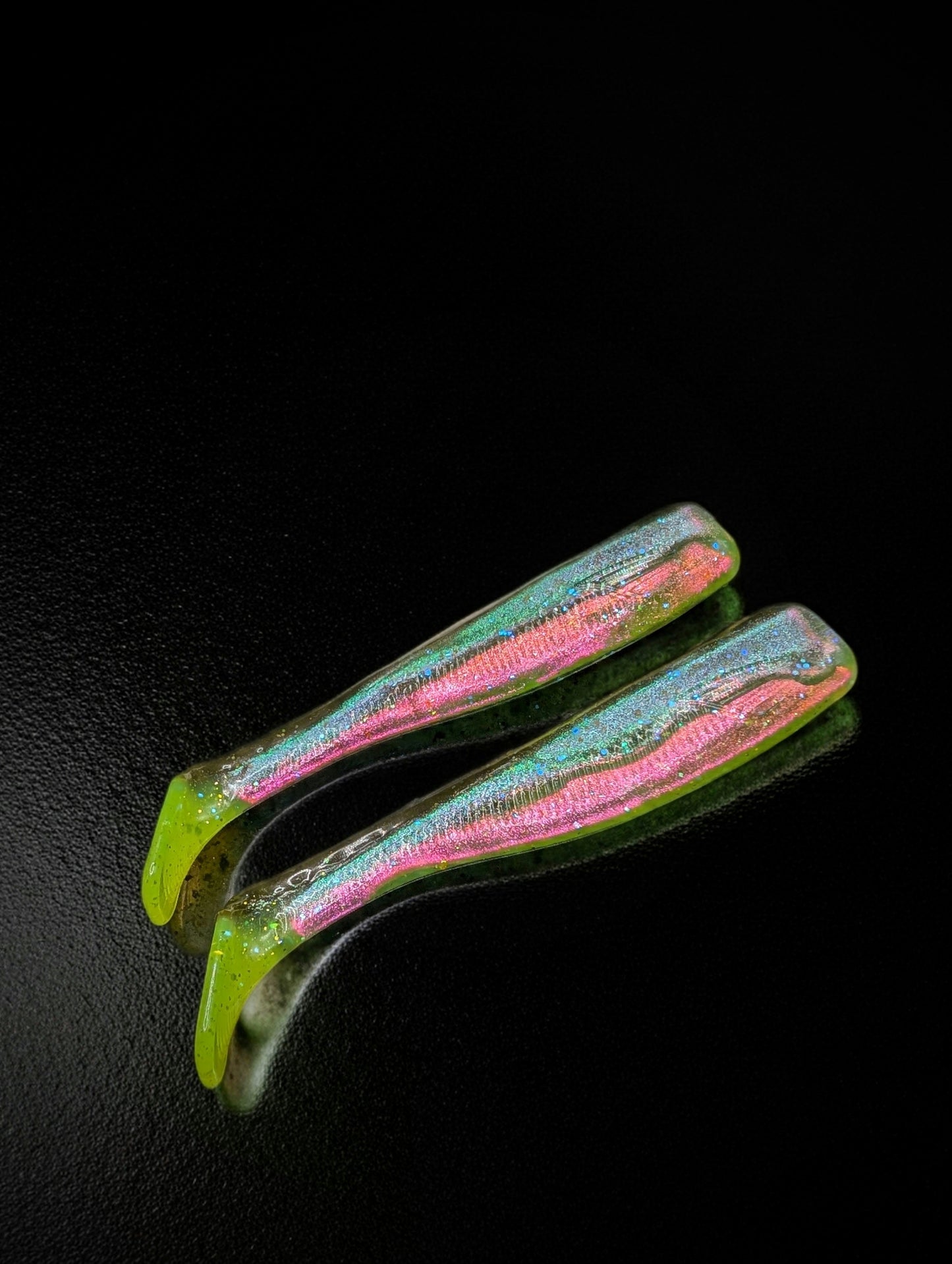 (2Pack) 4" Halibut Hustler Holographic Paddletail Swimbaits