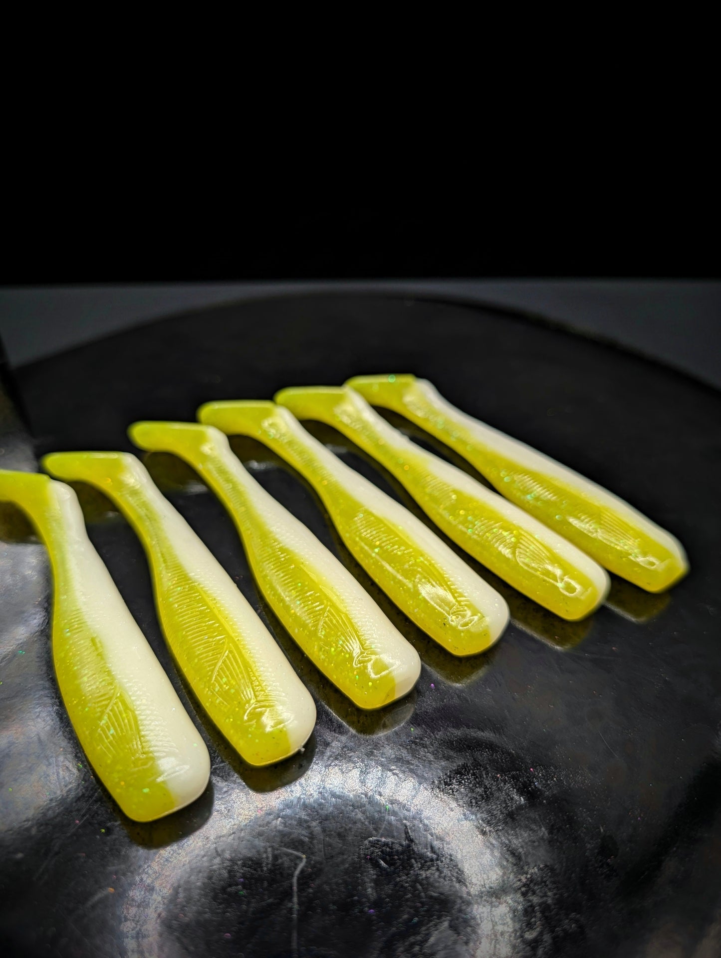 (6Pack) 4" Yellow Chartreuse / Pearl White