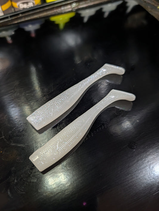 4” Jackhammer Swimbait – Diamond Pearl White (2-Pack)