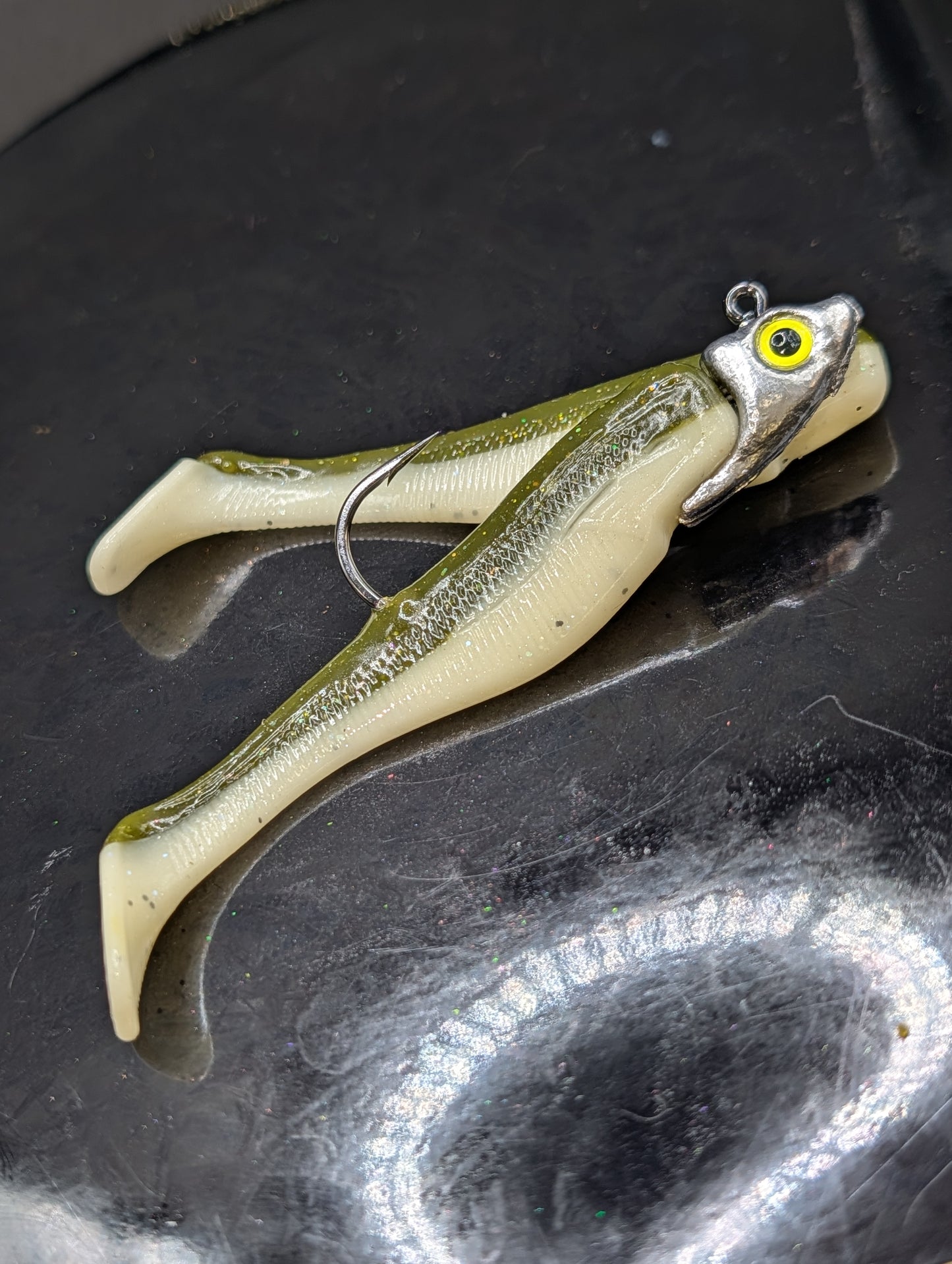 Jighead Taylored 4" Green Olive / 1oz AAP Jighead Combo