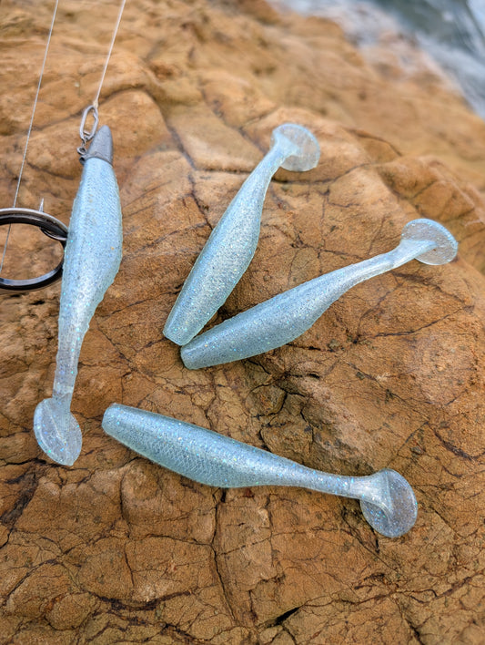 (8 Pack) Blue Fog 3.8" Swimbaits