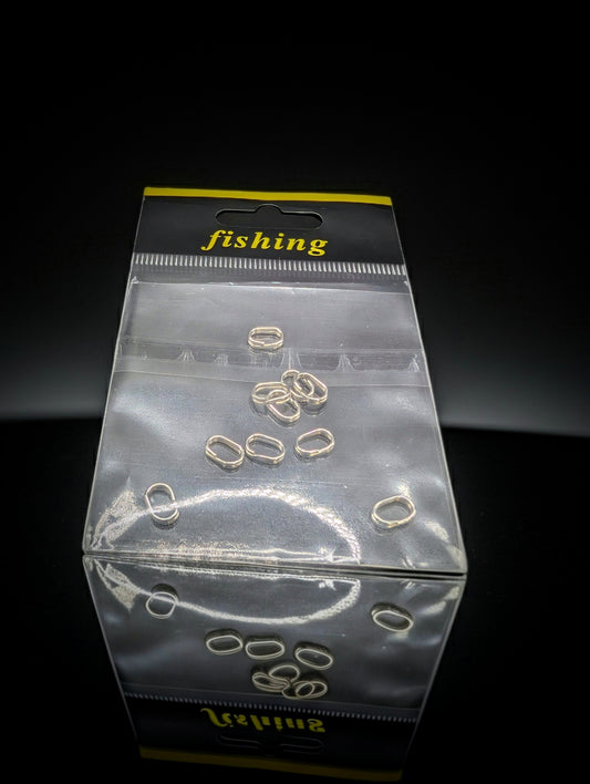 Stainless Steel Oval Split Rings – 49 lb Test (10 Pieces)