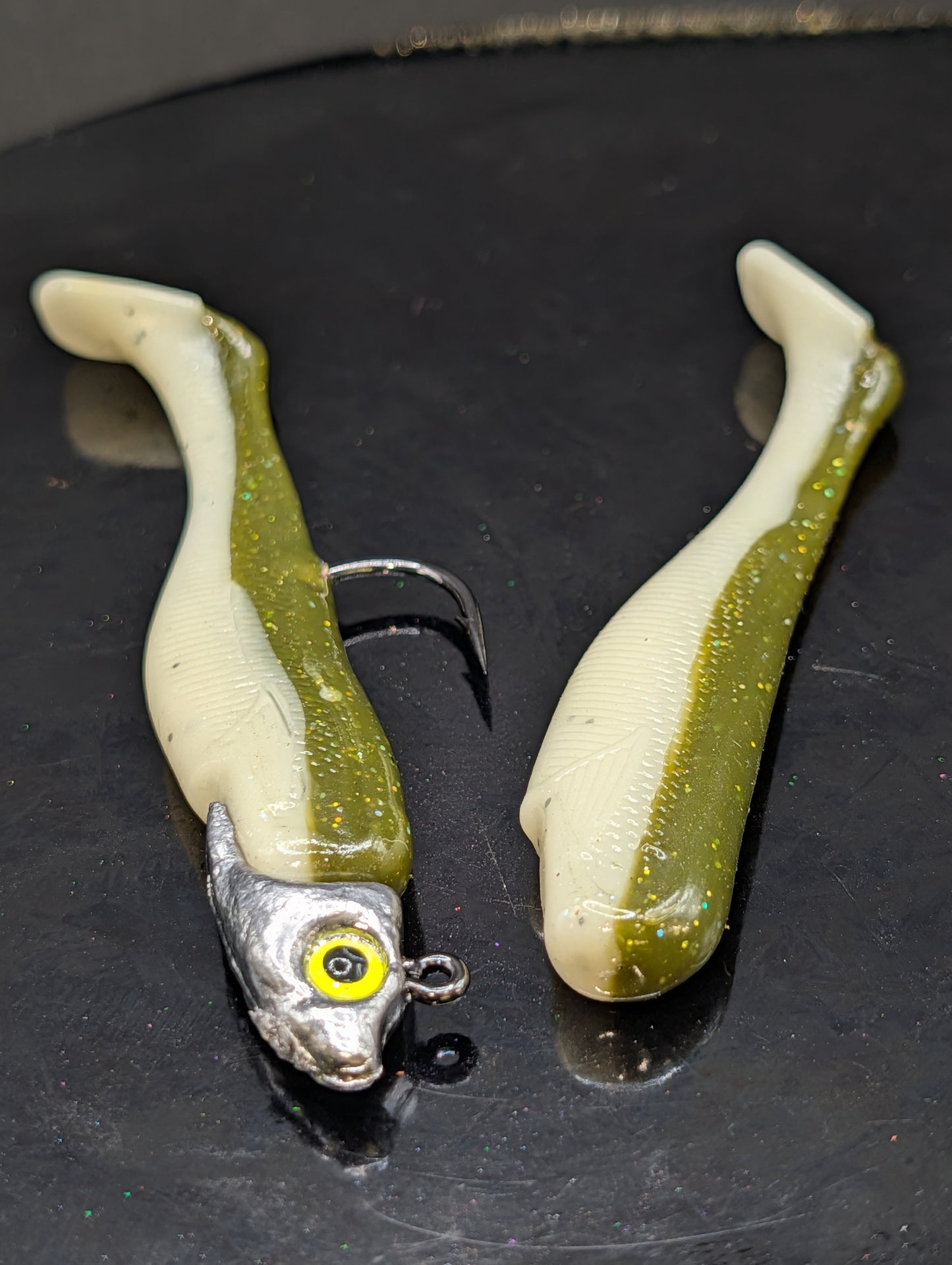 Jighead Taylored 4" Green Olive / 1oz AAP Jighead Combo