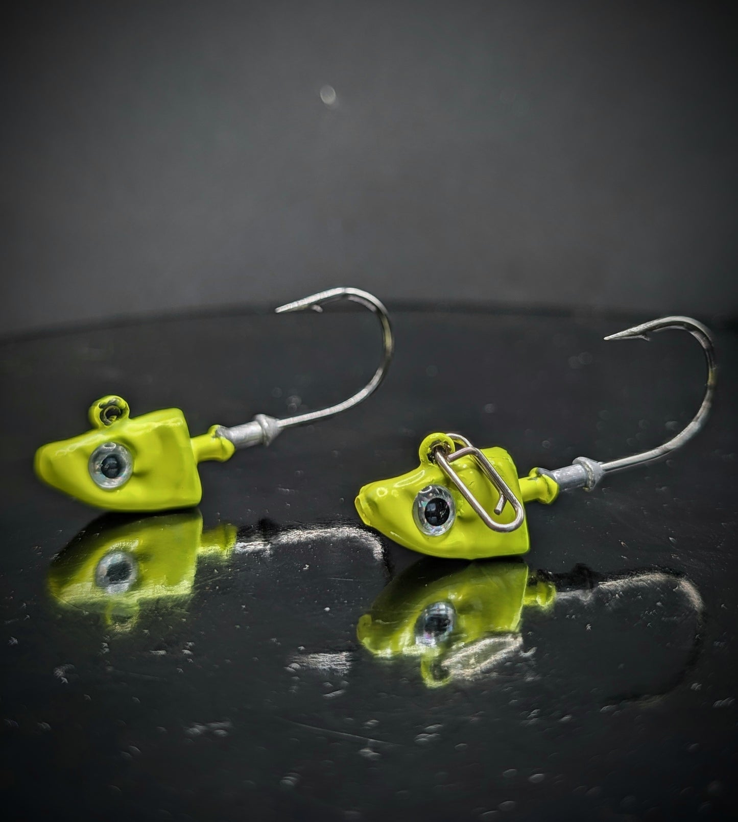 1/3 oz Custom-Finished Jig Heads (Chartreuse) 2-Pack