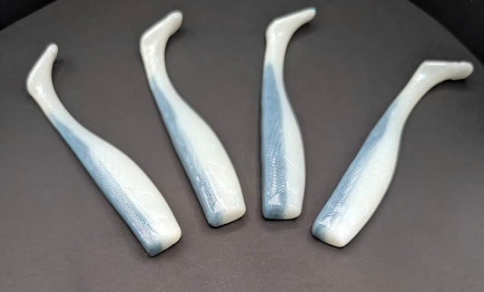 Jackhammer Paddle Tail Swimbait – Blue Ice (4”) | (4 Pack)