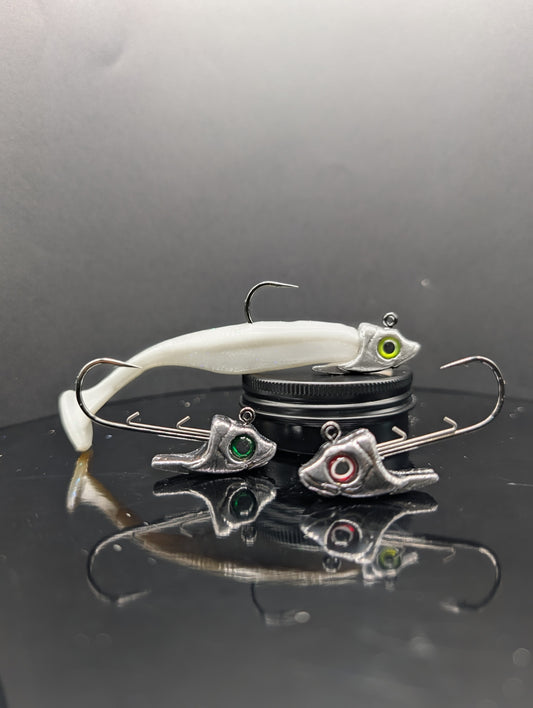 3/4oz AAP Jig head 3PK / 6PK Pearl White Swimbait Combo